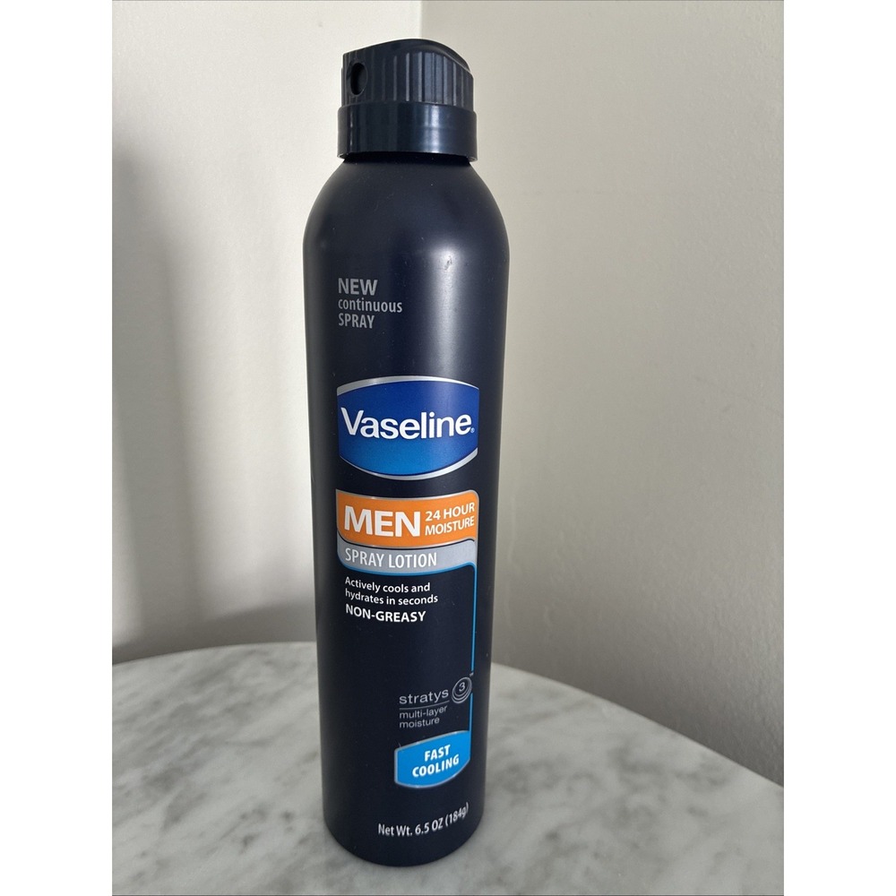 Vaseline Men Fast Absorbing Spray Lotion 24Hr Moisture 6.5 oz. New